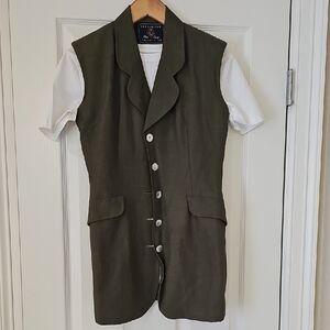 Olive Green Sleeveless Blazer Vest